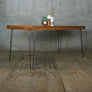 Reclaimed Teak School Table with Hairpin Legs