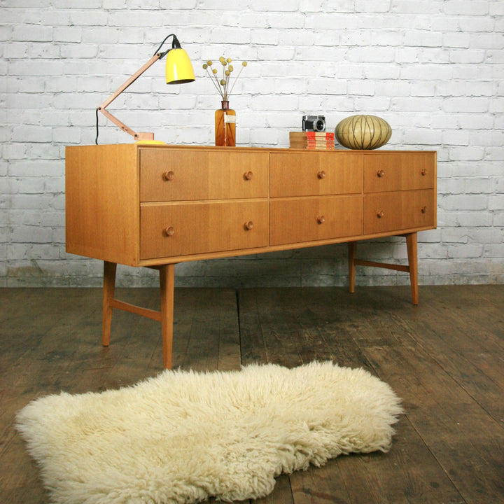 Mid Century Vintage Oak Chest of Drawers