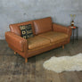 Midcentury Danish Two Seater Tan Leather Sofa