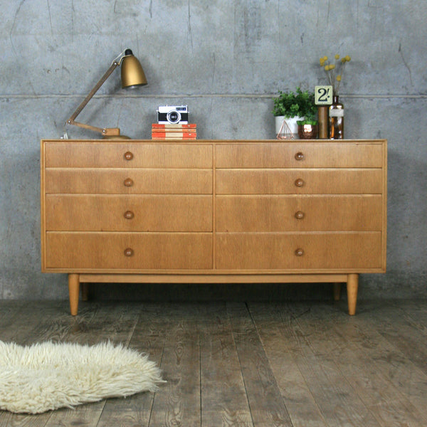 Mid Century Oak Chest of Drawers Sideboard