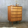 Vintage Mid Century Teak Tallboy Chest of Drawers