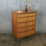 Vintage Mid Century Teak Tallboy Chest of Drawers