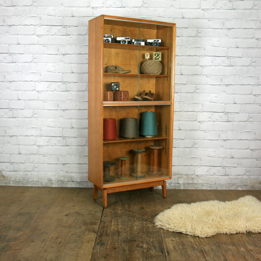 Vintage Oak Glazed Storage / Shop Display Cabinet