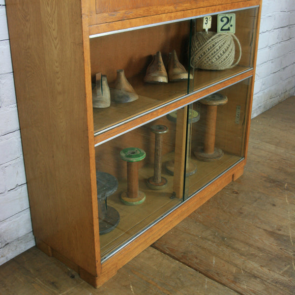 Vintage Oak Sectional Glazed Storage / Shop Display Cabinet / Bureau