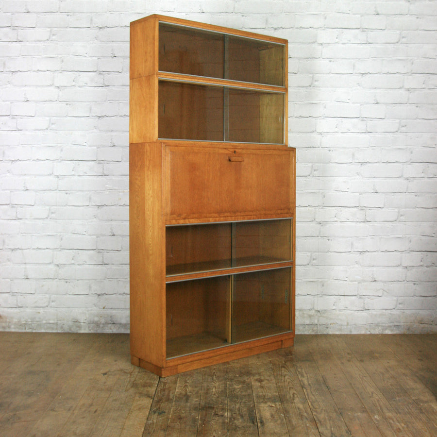 Vintage Oak Sectional Glazed Storage / Shop Display Cabinet / Bureau