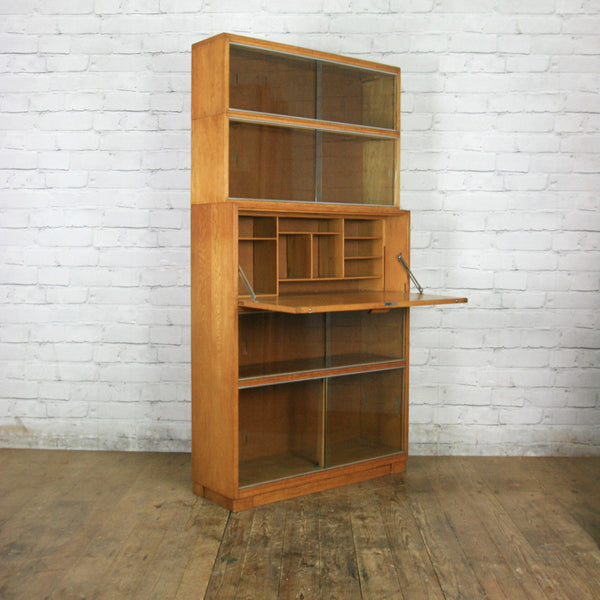 Vintage Oak Sectional Glazed Storage / Shop Display Cabinet / Bureau
