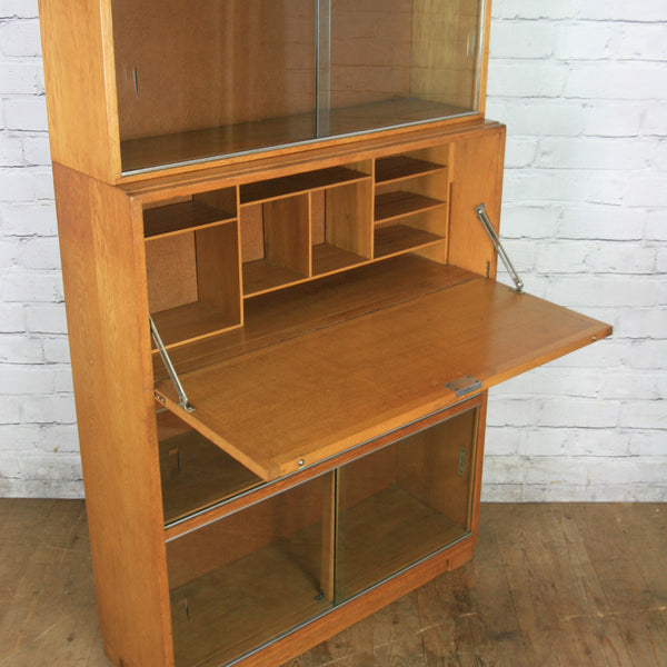Vintage Oak Sectional Glazed Storage / Shop Display Cabinet / Bureau