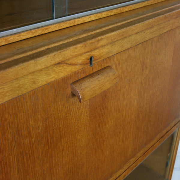 Vintage Oak Sectional Glazed Storage / Shop Display Cabinet / Bureau