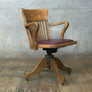 Vintage Oak Swivel Desk Chair