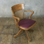 Vintage Oak Swivel Desk Chair