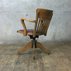 Vintage Oak Swivel Desk Chair