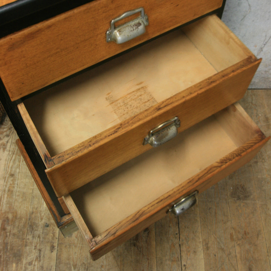 vintage_antique_oak_shop_museum_chest_of_drawers