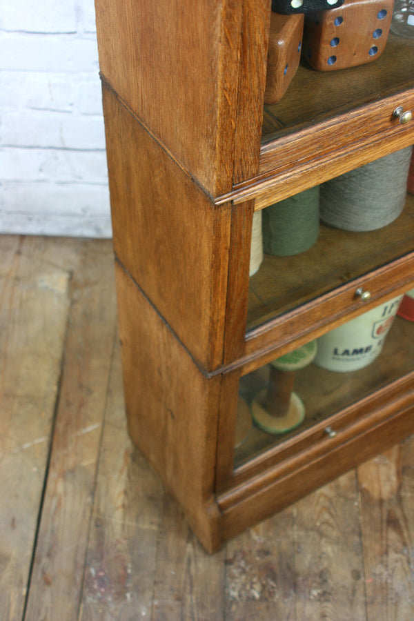 Vintage Oak Barristers Bookcase Display Cabinet