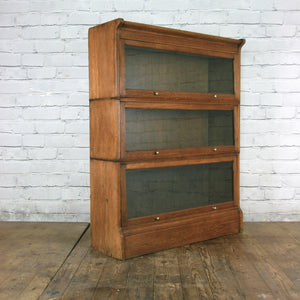 Vintage Oak Barristers Bookcase Display Cabinet
