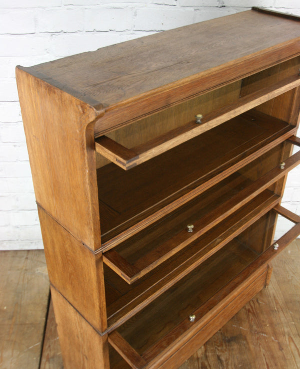 Vintage Oak Barristers Bookcase Display Cabinet