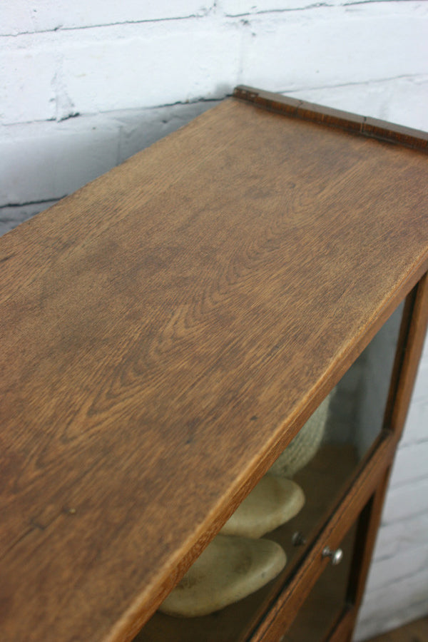 Vintage Oak Barristers Bookcase Display Cabinet