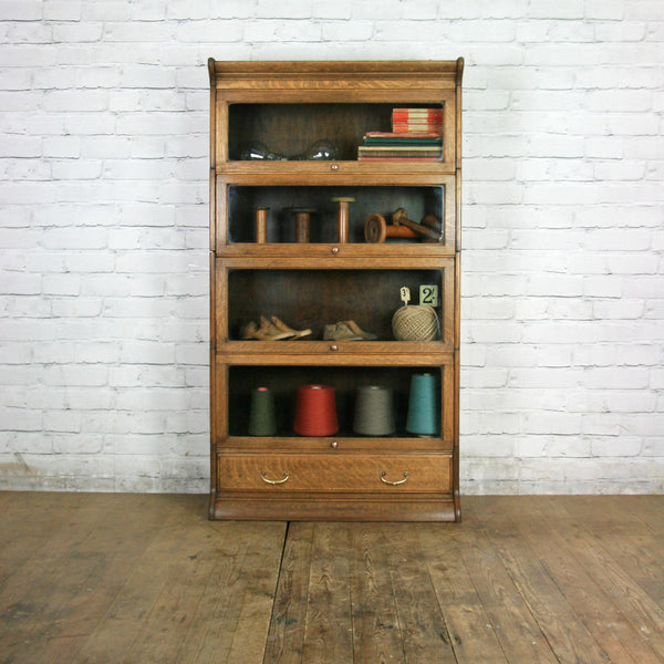 Vintage Oak Solicitors Sectional Bookcase