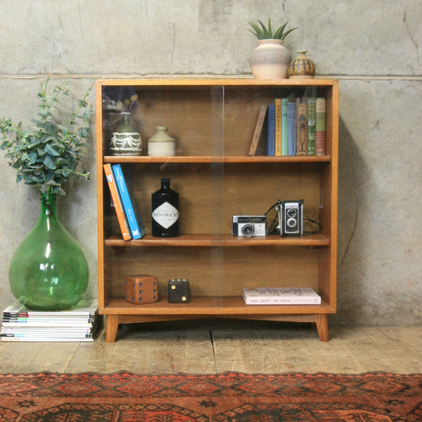 vintage_oak_display_cabinet_bookcase