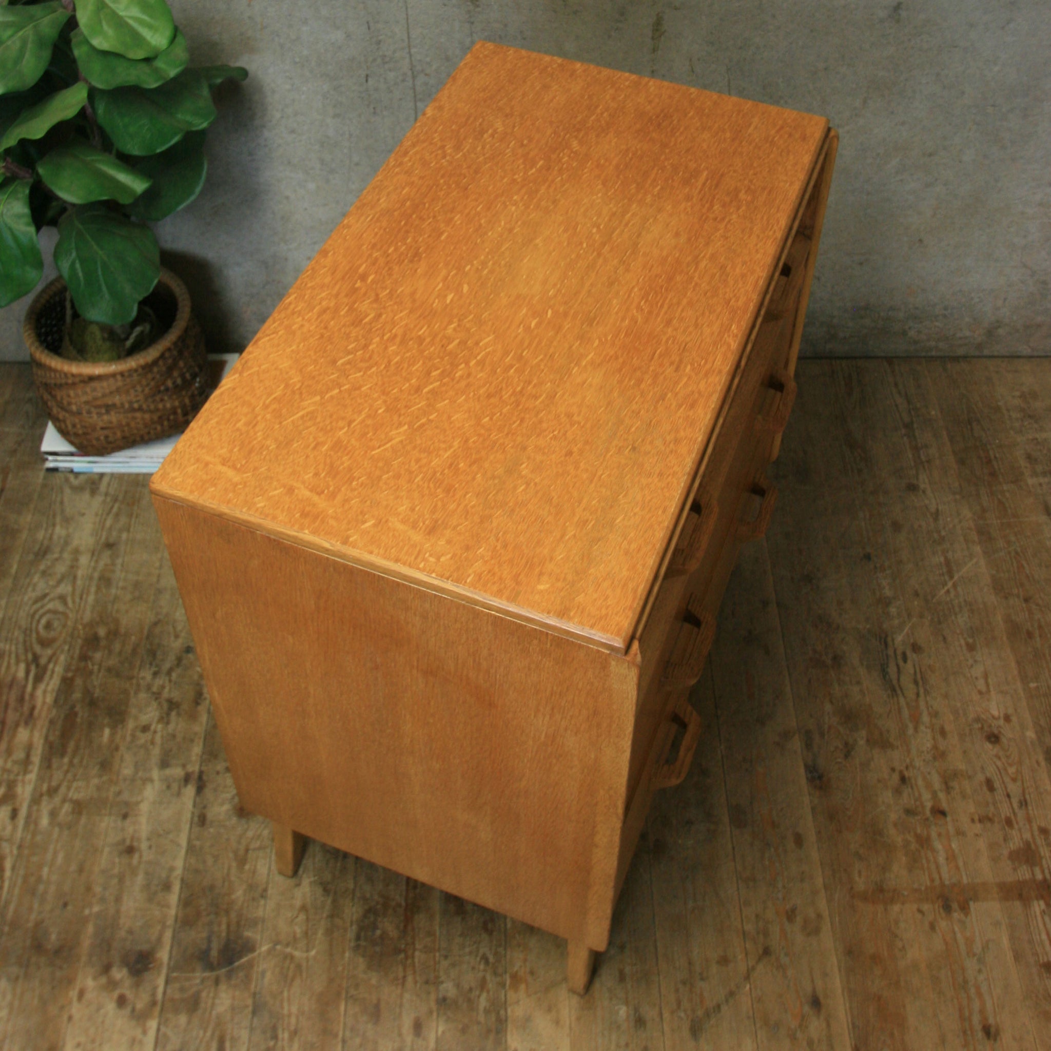 Mid Century GPlan Oak Brandon Chest of Drawers 2109f Mustard Vintage