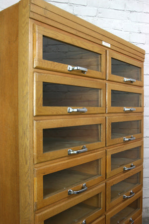 Vintage Oak J.C. King Haberdashery Cabinet