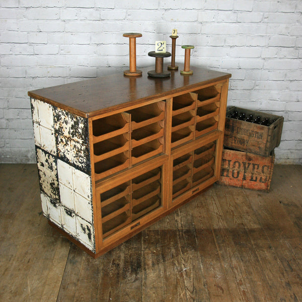 Hand Crafted Vintage Oak Haberdashery / Retail / Shop Counter / Kitchen Island