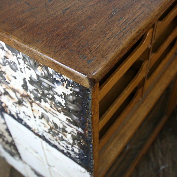 Hand Crafted Vintage Oak Haberdashery / Retail / Shop Counter / Kitchen Island