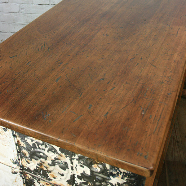Hand Crafted Vintage Oak Haberdashery / Retail / Shop Counter / Kitchen Island