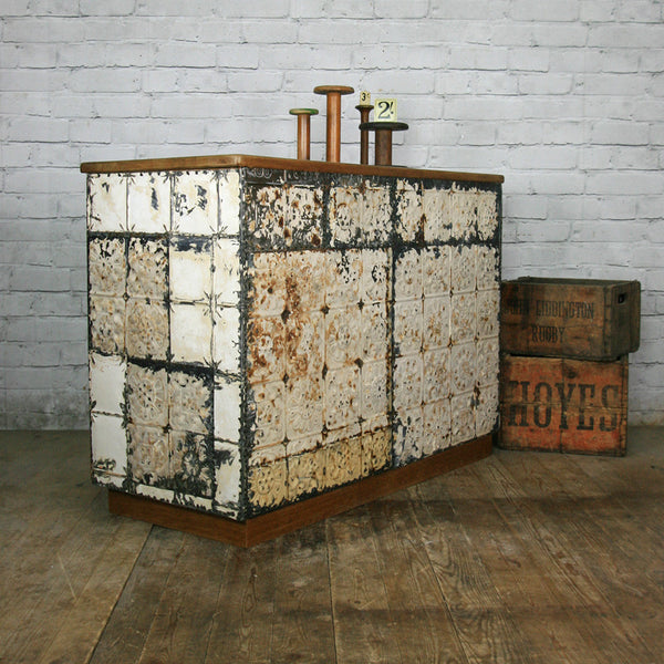 Hand Crafted Vintage Oak Haberdashery / Retail / Shop Counter / Kitchen Island