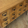 Vintage Light Oak Index Drawers/Cabinet/Drinks Bar