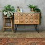Vintage Light Oak Index Drawers/Cabinet/Drinks Bar