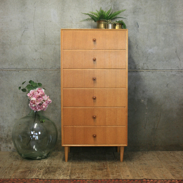 vintage_oak_meredew_tallboy_chest_of_drawers