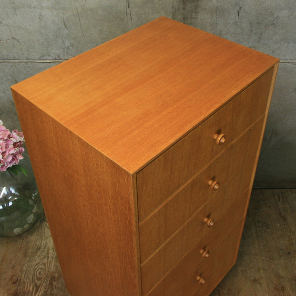 vintage_oak_meredew_tallboy_chest_of_drawers
