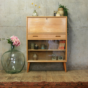vintage_oak_mid_century_bookcase_display_cabinet_bureau