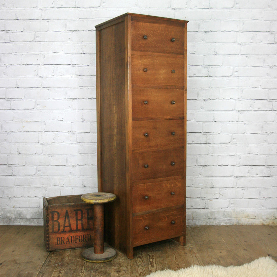 Vintage Oak Post Office Chest of Drawers