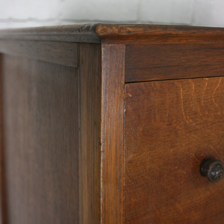 Vintage Oak Post Office Chest of Drawers