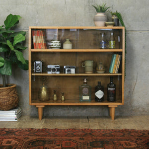 vintage_oak_remploy_glazed_display_cabinet_bookcase