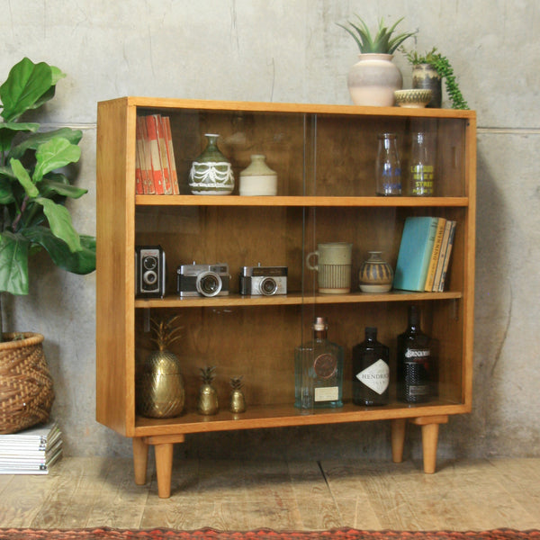 vintage_oak_remploy_glazed_display_cabinet_bookcase