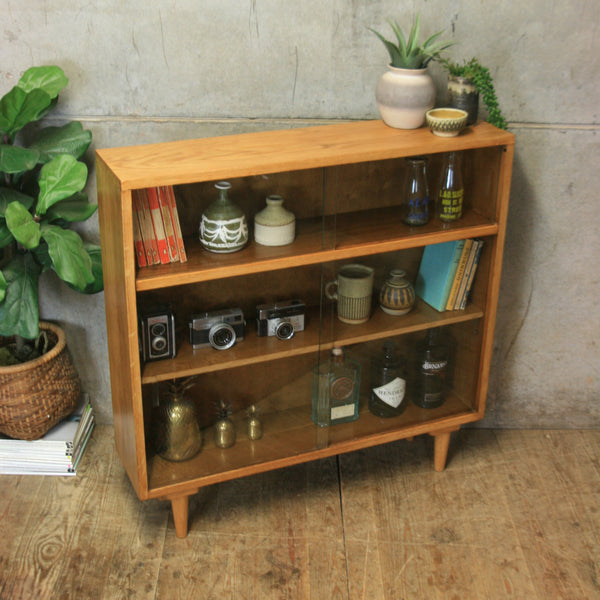 vintage_oak_remploy_glazed_display_cabinet_bookcase