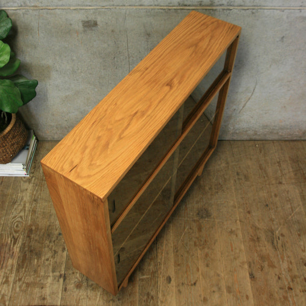 vintage_oak_remploy_glazed_display_cabinet_bookcase