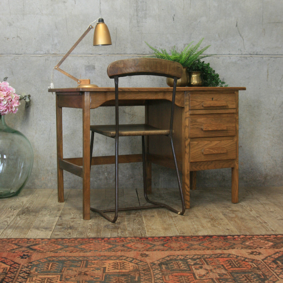 vintage_oak_rustic_mid_century_desk