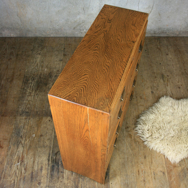 Vintage Oak School Chest of Drawers