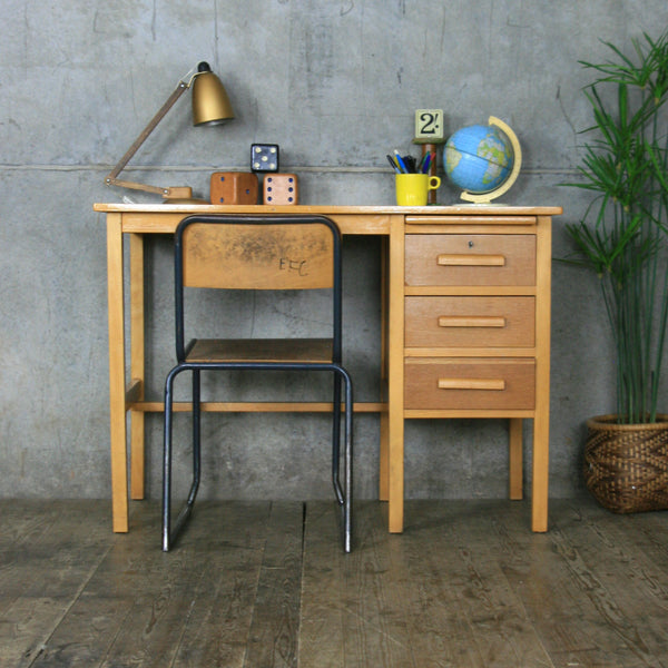 Mid Century Oak School Desk