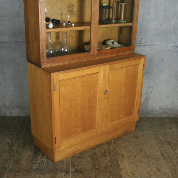 Vintage Oak School Laboratory Cabinet