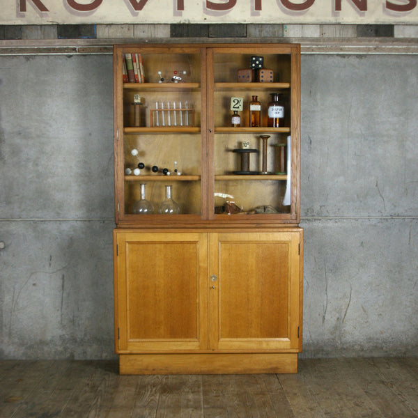 Vintage Oak School Laboratory Cabinet