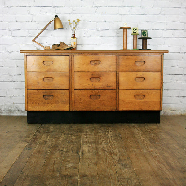 Vintage Oak School Laboratory Bank of Drawers – Retail Display