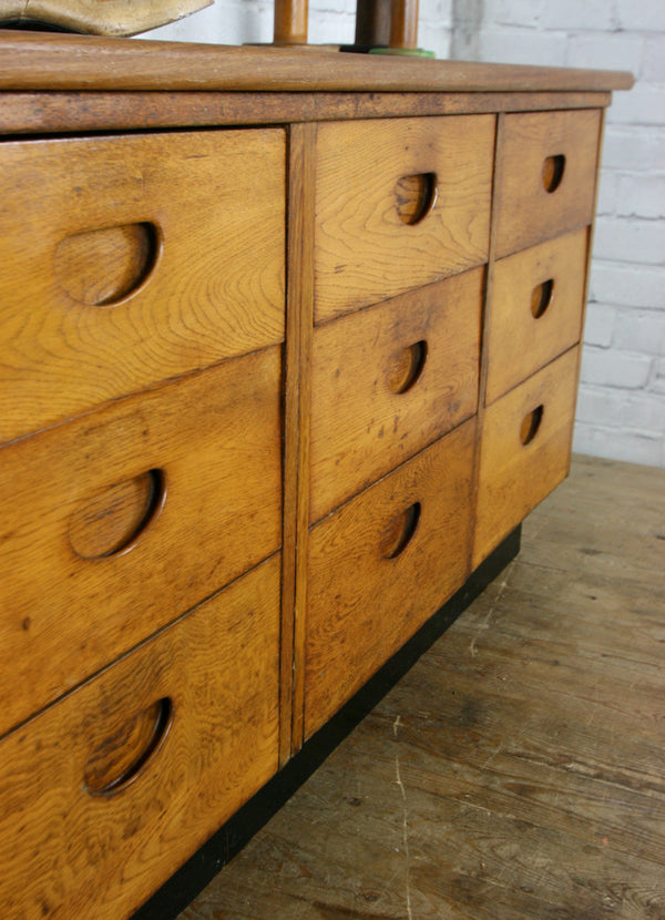 Vintage Oak School Laboratory Bank of Drawers – Retail Display
