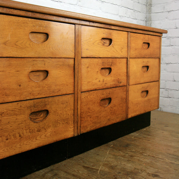 Vintage Oak School Laboratory Bank of Drawers – Retail Display