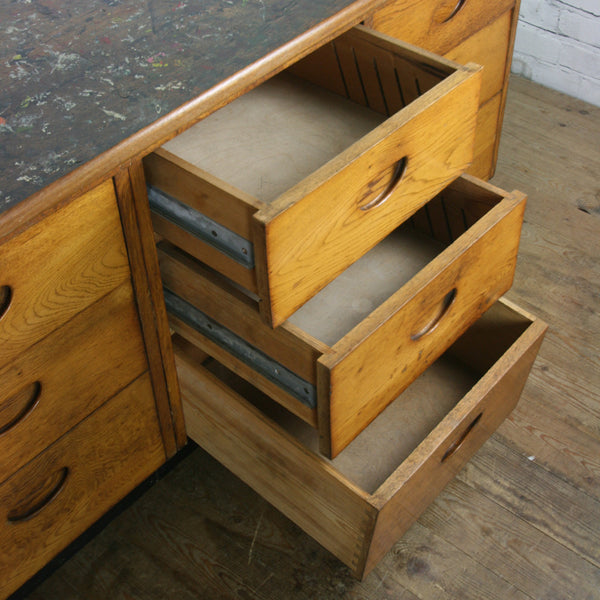 Vintage Oak School Laboratory Bank of Drawers – Retail Display