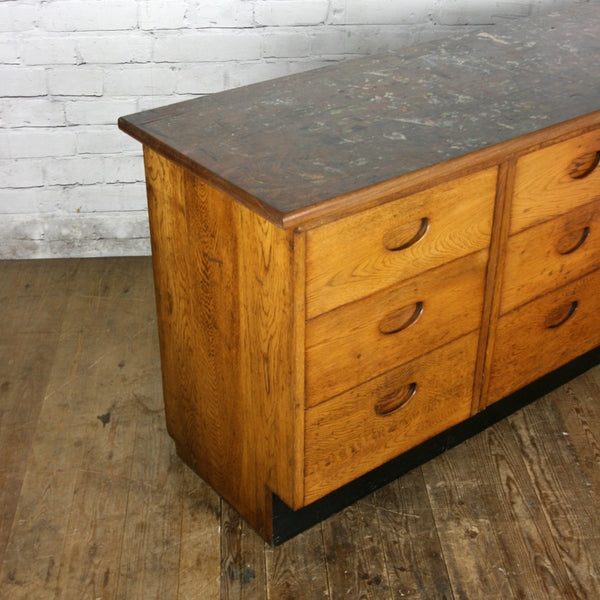 Vintage Oak School Laboratory Bank of Drawers – Retail Display