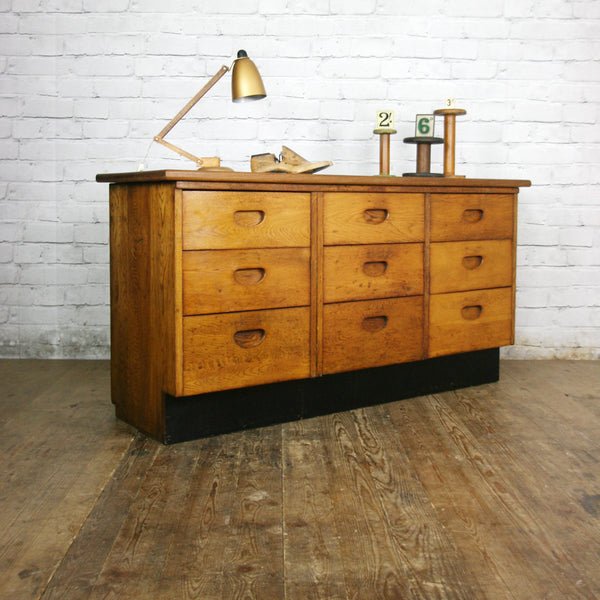 Vintage Oak School Laboratory Bank of Drawers – Retail Display